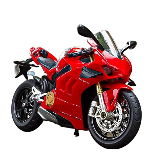 Miniature BMW R1250 GS 1:12 – Moto En Alliage, Suspension Arrière, Pneus Caoutchouc, 18,5 Cm (rouge)