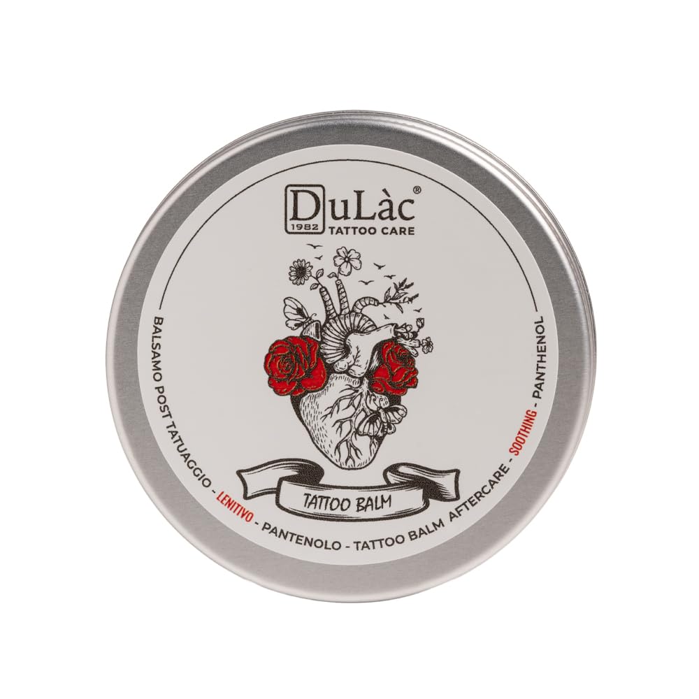 Dulàc - Tattoo Balm, Burro Post Tatuaggi Lenitivo, 75 ml, Ricco di Pantenolo (5%), Burro di Karité e Calendula, Idrata, Lenisce e Ripara la Pelle Grazie ai Principi Attivi Naturali