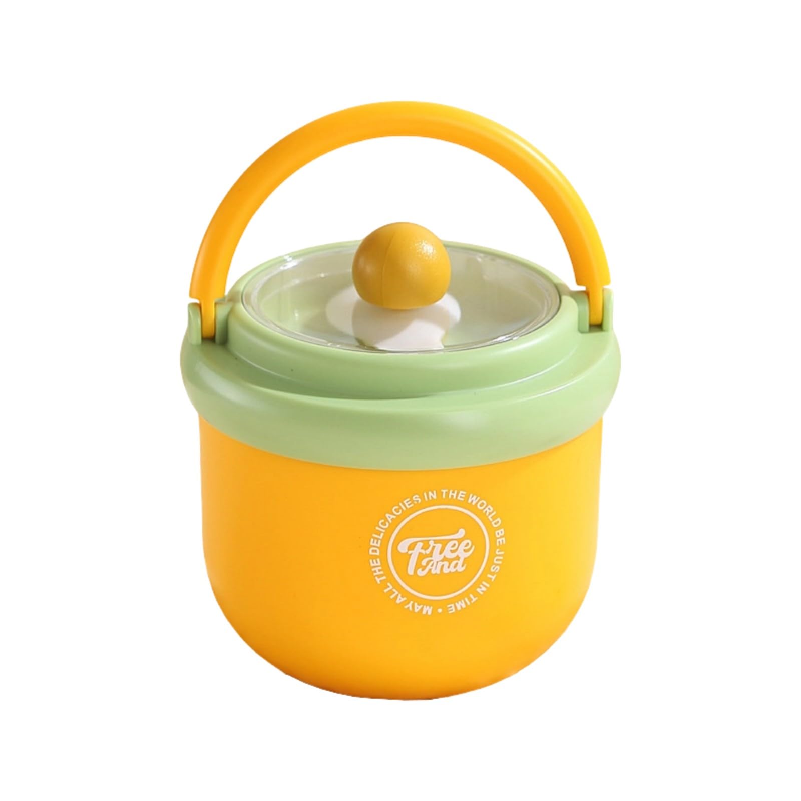 Portable Breakfast Food Jar Stainless Steel Cup with Transparent Lid, Handle and Spoon Slot for Home and Picnic Meals Thermal Oatmeal Jar Porridge Holder Desk Meal Cup Picnic Food Workday Meal Soup