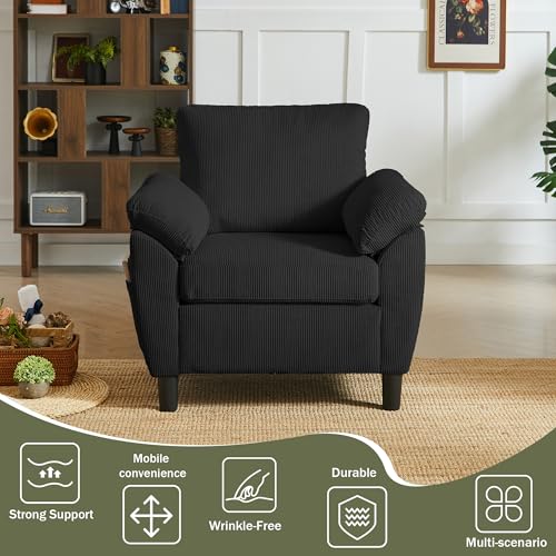 Image of 3 Pieces Sofa Set for Living Room with Sofa, Storage Ottoman and Single Chair