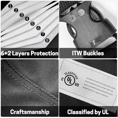 ZELARMAN Chainsaw Chaps 8-layer Protective Apron Wrap Adjustable Chainsaw Pants/Chap for Loggers Forest Workers Class A