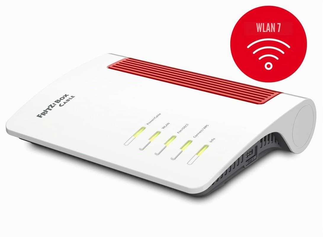Box Fritz! 6670 Cable Edition International Router Wireless 2.5 Gigabit Ethernet DuaL-Band [2.4 Ghz/5 Ghz] Rosso, Bianco (avm Fritz!box 6670 Cable mo
