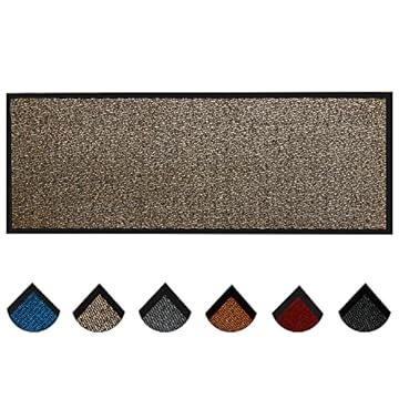 Homatz Hallway Runner Rug Heavy Duty Non-Slip Rubber Back, Brown 90x300cm Long Carpet Runner - Dirt Trapper, Water Absorbent Runner Mat, Washable Rugs, Carpet for Hallway Kitchen Living Room