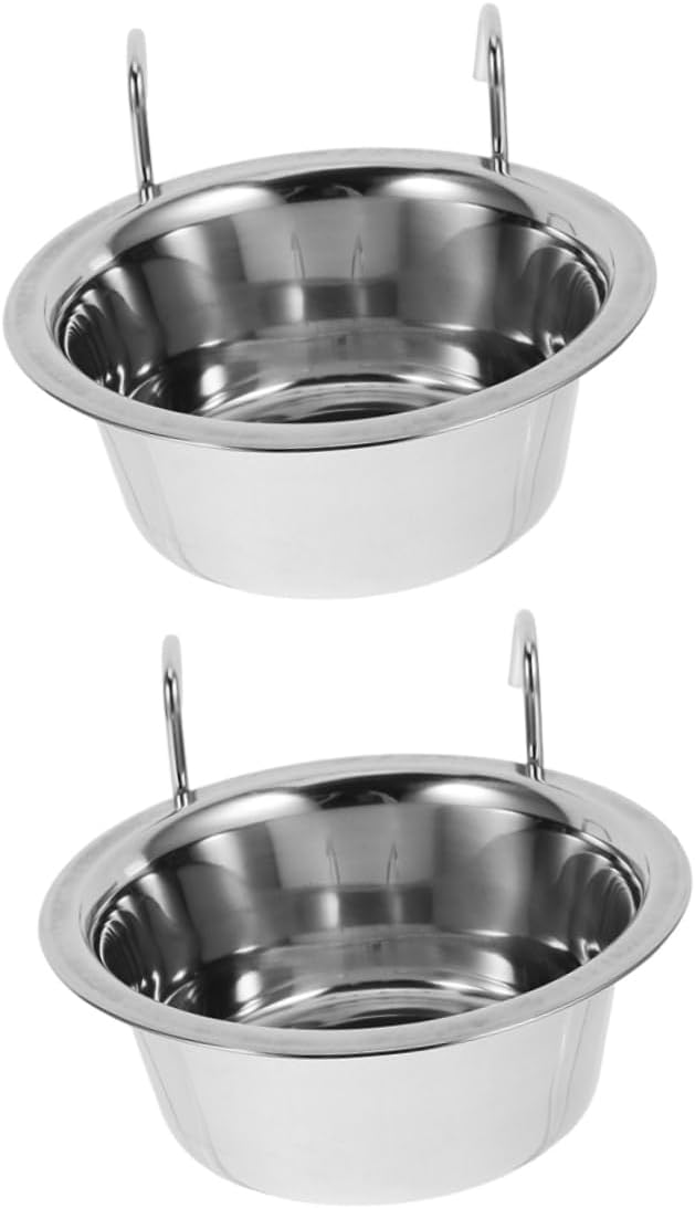 2pcs Hanging Canine Bowl Multi-Operate Pet Meals and Water Bowls for Canines and Cats Area-Saving Design and Partitions