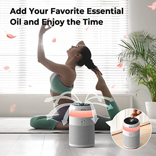 Afloia Hepa Air Purifiers For Bedroom With 7 Colors Light, Mini Air Purifier With Fragrance Sponge For Home Office Living Room, Small Desktop Air Purifier For Pet Dander Mold Pollen Odor Smoke Dust #TOP4