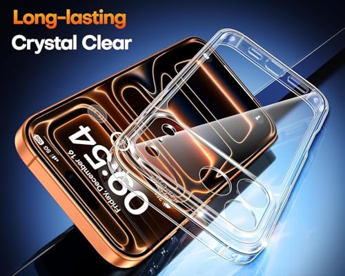 Image of ClearShield Transparent Back Cover for iPhone 17 Pro with Camera Protection, Hybrid PC & TPU Shockproof Design, 360 Degree Protection Crystal Clear Case, Anti-Scratch Armor Mobile Phone Cover