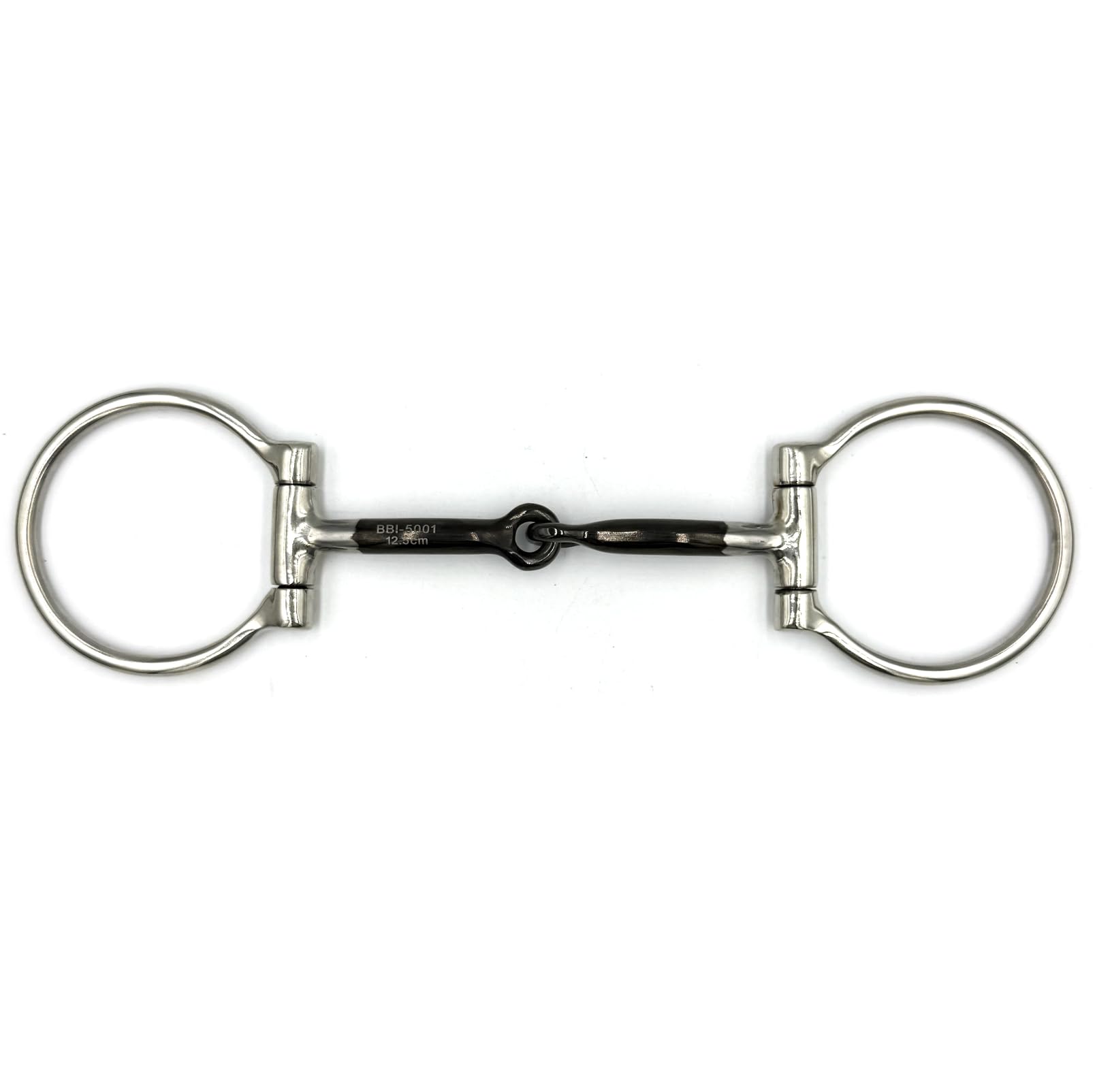 ES0258 JW Gebiss Westerngebiss D-Ring D-Trense Einfach Gebrochen mit Sweet Iron Süßeisen aus Edelstahl Gebissstärke 10 mm (13.5 cm)