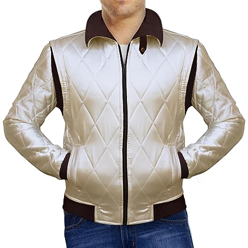 Mens Quilted Satin Ivory White Golden Embroidery Bomber Jacket4