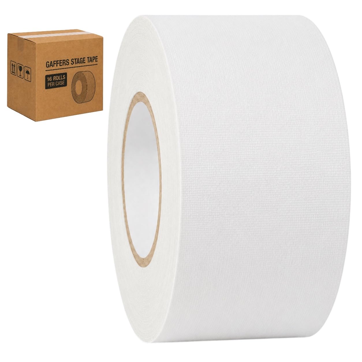 GGR Supplies CGT-80 Gaffers Stage Tape, White, 3 in x 60 yd, 16-Pack