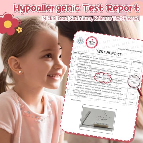 Jstyle Hypoallergenic Earrings for Girls Women Surgical Stainless Steel Stud Earrings for Sensitive Ears Flat Screw Back Earrings Set Cute Girls Kids Earrings Toddler Earrings Jewelry for Teen Girls2