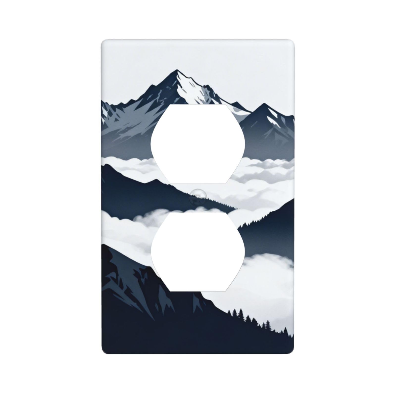Snow Mountain Peak Decorative Switch Plate Cover-Unbreakable Polycarbonate Wall Plate for Home Office, 1 Gang with Screws