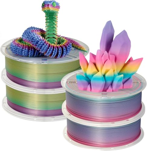 Image of Kingroon Rainbow Silk PLA 4KG PLA Filament Bundle 1.75MM 3D Printing Filament Color Changing Filament Dimensional Accuracy ±0.02mm,Fit Most 3D Printer