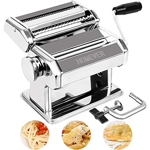 HOMEVER Pasta Machine 150 Roller Pasta Maker 3-in-1 Set Roller Cutter Noodle Makers for Homemade Lasagne, Fettuccine, and Tagliolini Cover