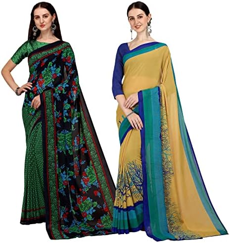Sarees Printed Georgette Saree With Blouse Piece (Combo_Vns_1107_1_1341)_A15161