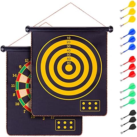 Magnetic Safe Dartboard 15" for Children and Adults, Dart Borad Set, Birthday and Party Outdoor Games(15 Darts) Cover