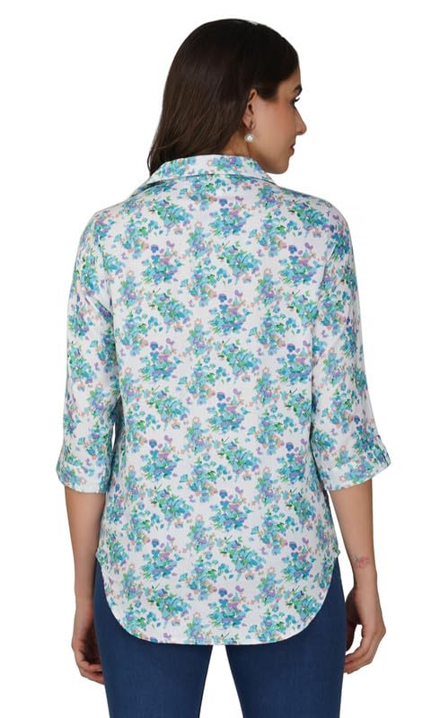Image of Amazon Brand - Anarva Women's Printed Regular Fit 3 /4 Sleeve Top and Shirts