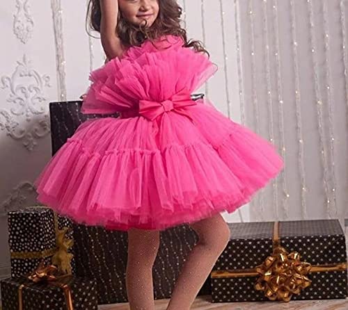 Flower Girls Dress Cute Puffy Tulle Tutu Short Christmas Party Dress for Kids Beauty Pageant Princess Ball Gown2