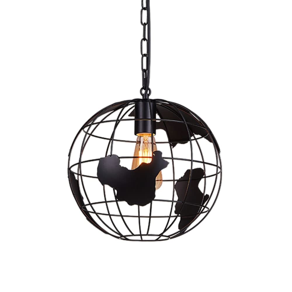 Classic Industrial Chandeliers Chuangyu Globe Pendant Lamp Modern Rustic IndustrialHanging Lamp Retro Iron Lampshade Ceiling Hanging Pendant Light Fixture Compatible with Kitchen Island Lighting E27 B