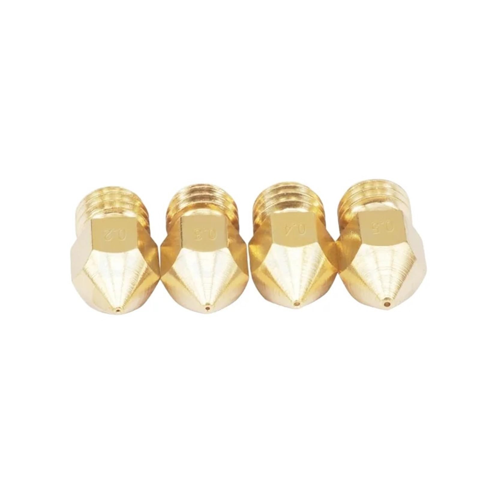 Set ugelli in ottone MK8 J-Head, misure miste per filamento 1,75 mm | Set di ugelli estrusore per stampante 3D da 0,2/0,3/0,4/0,5/0,6/0,8 mm per hotend(100PCS,0.5mm)