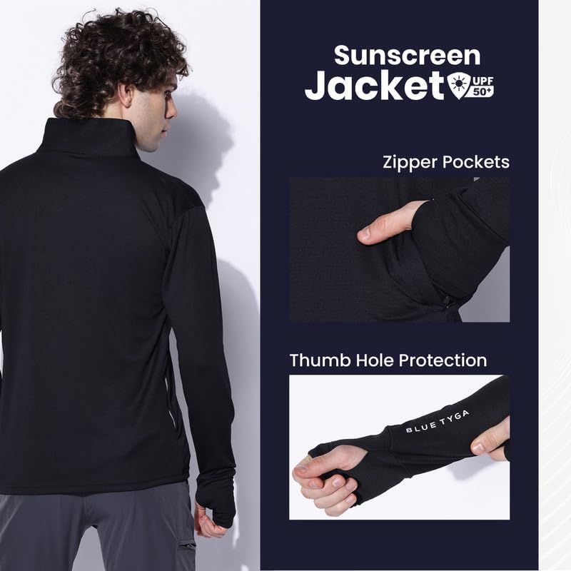 Blue Tyga Sunscreen Jacket With Uv Protection Upf 50 Jacket