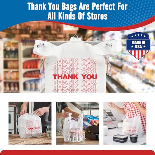 Fuxury 1000 Count USA-Made Thank You Bags