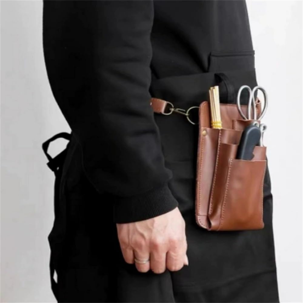 Borsa per Forbici da Parrucchiere Borsa a tracolla for parrucchiere, porta-pettine, marsupio per Salone(Marrone)