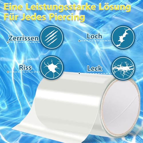 Paistely Pool Flicken Klebeband Unterwasser, Transparentes Wasserdichtes Klebeband, Poolflicken Selbstklebend...