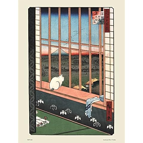 onthewall Hiroshige Japanese Poster Art Print Asakusa Rice Fields Cover