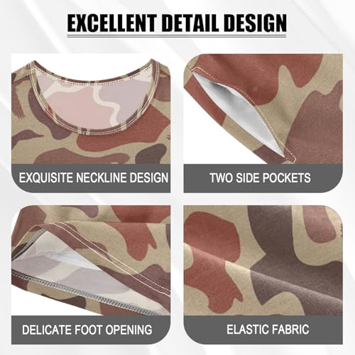 Pajama Short Sets Duck Camo Soft Cotton Summer Sleepwear 2 Piece PJS Size 5-14T3