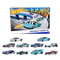 Hot Wheels 10-Pack of Toy Race Cars (Assorted Styles, One Random Set), Includes 1:64 Scale Corvette, Lamborghini, McLaren & Hot Wheels Originals (Amazon Exclusive), HYM96