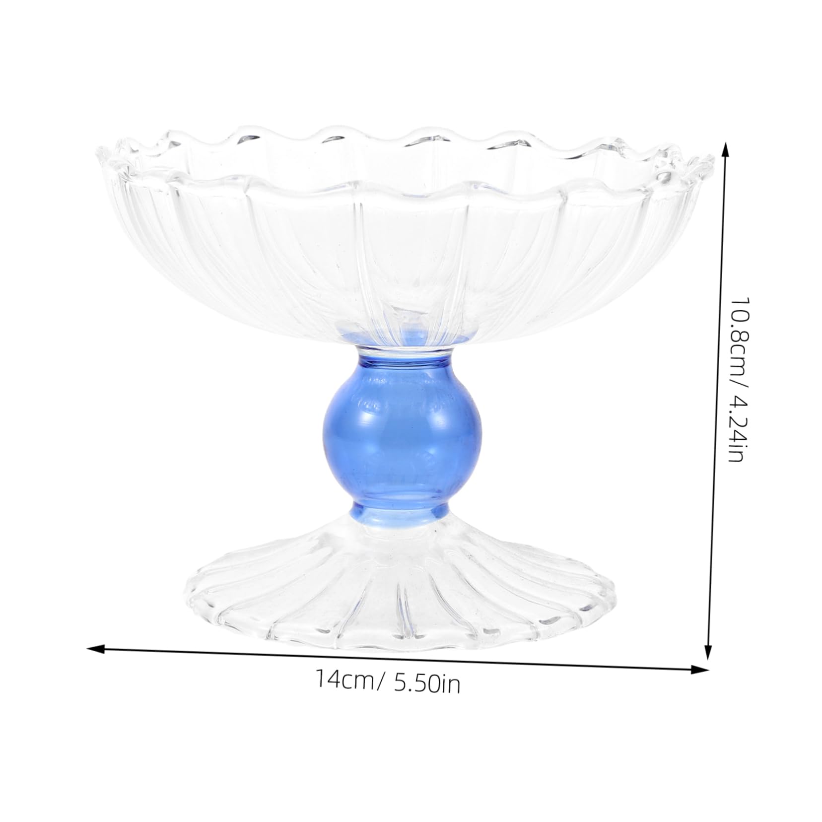 GRIRIW Glass Fruit Plate Decorative Countertop Aesthetic Snack Bowl for Home Party