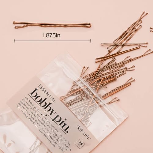 Kitsch Bobby Pins - Ideal for Blonde, Thick & Thin Hair, Brown 45 pcs - image 2