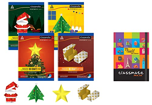 Image of Classmate 3D Craft Notebooks - Unruled & Pulse Flexi Journal Planner, Unruled, 172 Pages