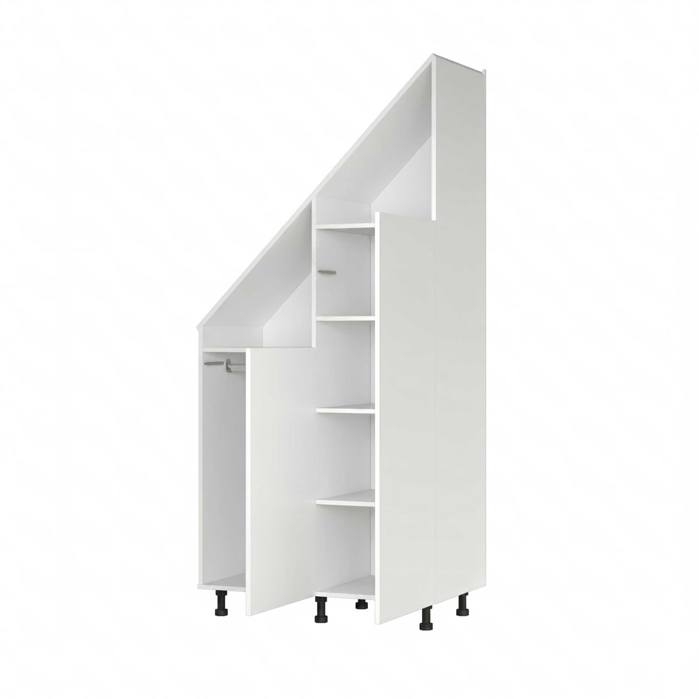 VDD – Fachschrank – Schrägwandschrank – Wandschrank – Weiß – Für Dachschrägen geeignet