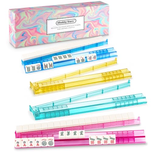 Mahjong Racks con Pushers 4 Pack Acrílico Durable miniatura 1