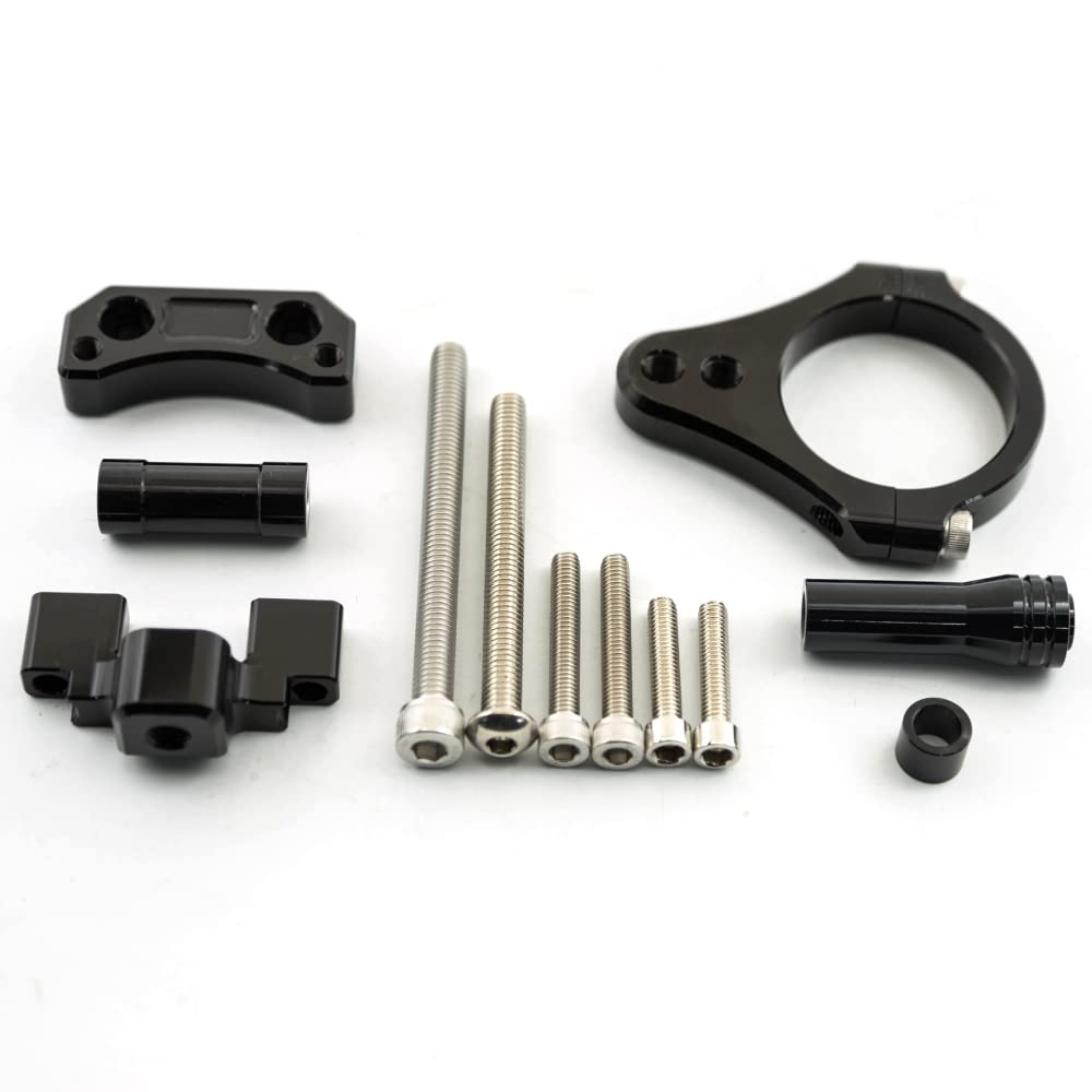 Passend für Kugoo G-Booster, Scooter, Lenkungsdämpfer, CNC-Motorrad-Stabilisator, Lenkungsdämpfer, 50 mm, Klemmhalterung, Halterung, Schwarz