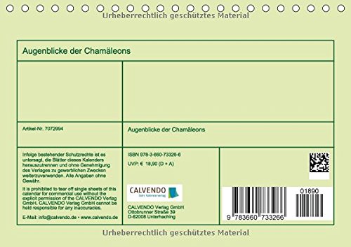 Augenblicke der Chamäleons (Tischkalender 2015 DIN A5 quer): Augenblicke aus dem Leben von Chamäleons (Tischkalender, 14 Seiten)