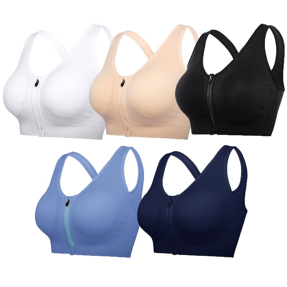 YEYELE Medium Support and Removable Pad Tank Top Racerback Post Surgery Sports Bras for Women