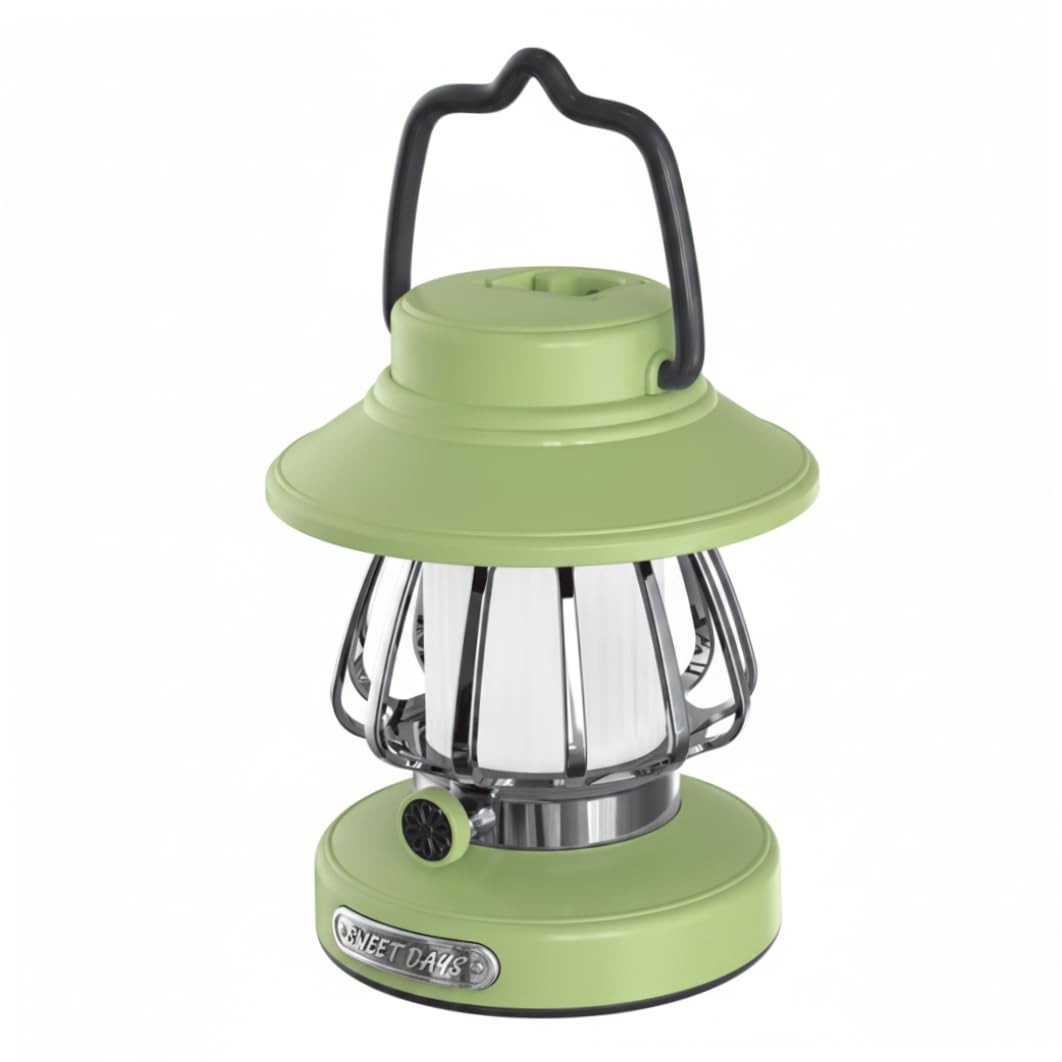 Perodlly Kids Lantern, Kids Camping Lantern, Rechargeable Retro Snail Portable Night Light, Green Camping Set For Indoor & Outdoor Use..