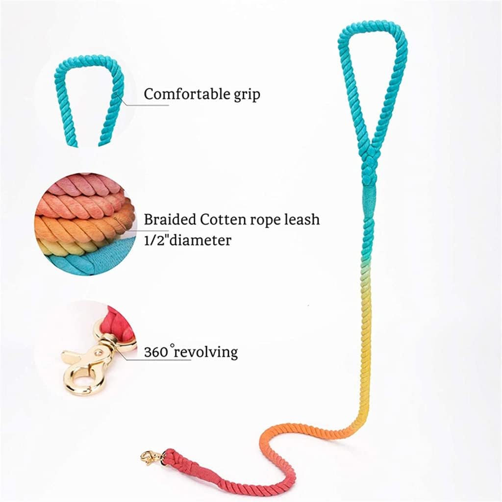 Cotton Colored Dog Leash Soft Handle Training Guided Running Walking Camping