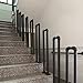 CIZGIM Stair Handrail Stair Handrails with Installation Kit Parts Indoor Outdoor DIY Tool Metal Galvanized Pipe Matte Black Easy to Install Safety Arched U Anti-Slip (Size : 85cm)