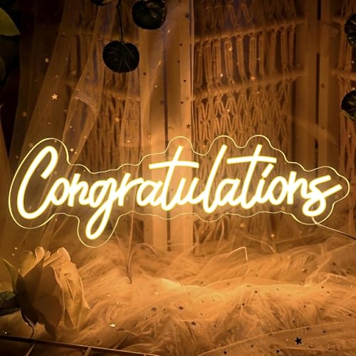 Image of Graduation Decorations 2026 | Congratulations Neon Light Sign | Congratulations Light Up Sign | Graduation Decorative Lights | Backdrop for Grad Decorations Class of 2026, KatchOn