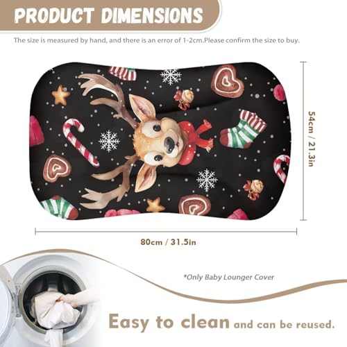 Image of ZOUTAIRONG Christmas Sheetsack Bassinet Sheets Neutral Unisex Fitted Christmas Elk Baby Bassinet Sheets Set for Standard Bassinets for Baby Boys or Girls