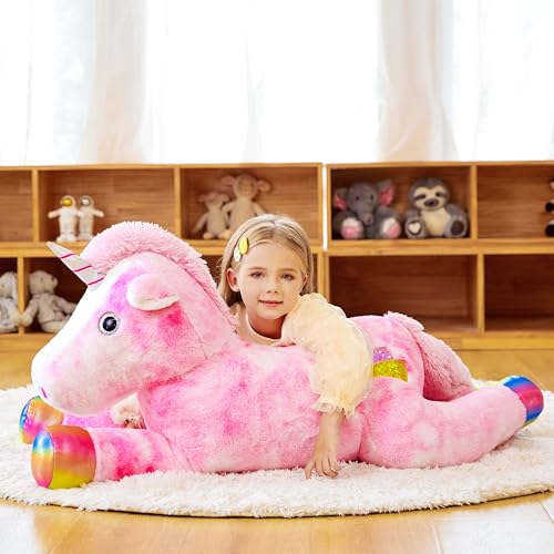 Earthsound 30220146 Giant Unicorn Stuffed Animal Plush Toy,43 Inch Large Jumbo Cute Soft Toys,Big Size Huge Fluffy Plushy Oversized Fat Plushie,Gifts thumb #5