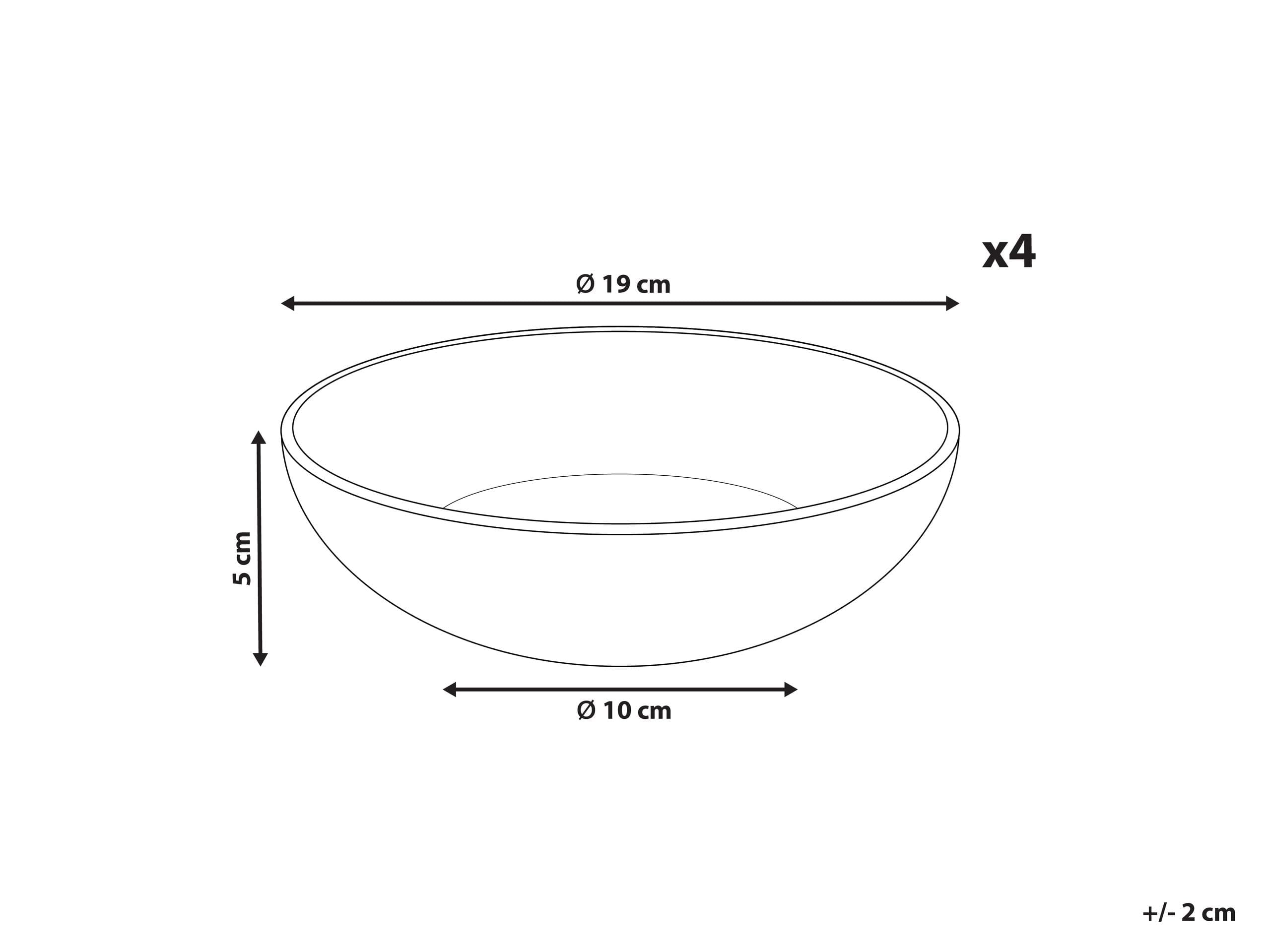 Conjunto de 4 platos hondos cuenco para pasta de gres caolín artesanal acabado esmalte reactivo gris Costmary