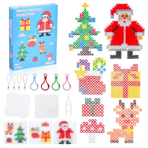 Ouxayapl Cuentas Para Planchar, Ham-a Beads, 1200 Piezas 5MM Abalorios Fusibles de 9 Colores Set, Plásticos Beads Kit Completo con Papel de Planchado, Manualidades para Niños Cumpleaños Navidad