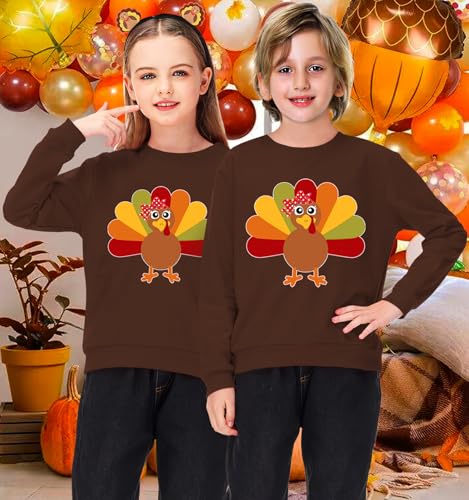 Image of Remimi Kids Halloween Sweatshirt Long Sleeve Thanksgiving Tops 3-14 Years