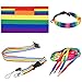 Produktbild TRIXES 4-teiliges Regenbogen Gay Pride Day Accessories Set für Erwachsene Mehrfarbig Flagge Cape Lanyard Schnürsenkel und Armbänder für Festivals Karneval und LGBTQ Events