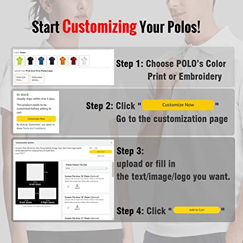 Custom Polo Shirts for Men Women Personalized Design Your Own Text Logo Name Embroidered Dry Fit Golf Shirt3