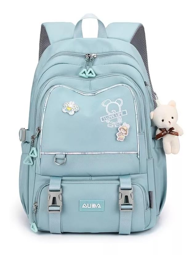 Moda Mochila Escola Viagem Notebook Prova Água (Azul Urso)